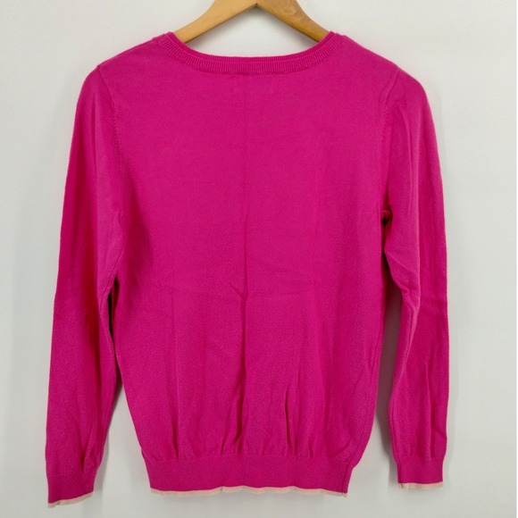 ELLE Women's Pink Je T'aime French I Love You Crewneck Sweater Size Medium - Picture 2 of 8